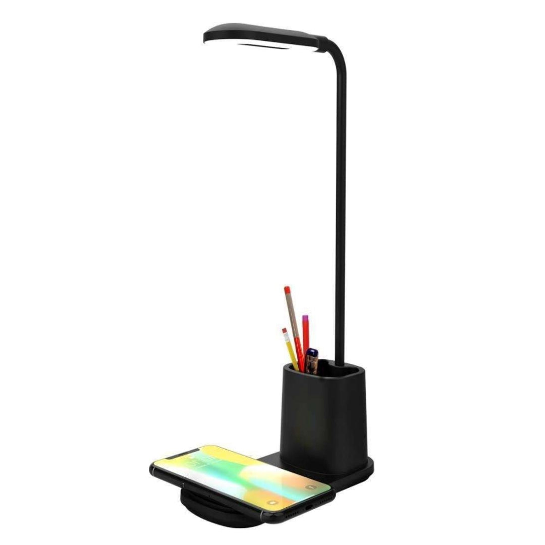 Portronics Brillo II Lamp with Wireless Charging, Pen Holder, LED Indicator(Black, Acrylonitrile Butadiene Styrene;Polycarbonate,