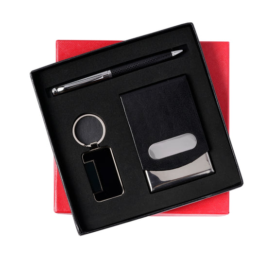 3 in 1 Combo set comes with hook keychain, Cardholder & Ball Pen Gift Set