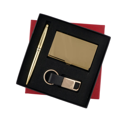 3 in 1 Combo set comes with hook keychain, Cardholder & Ball Pen Gift Set