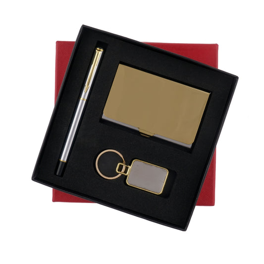 3 in 1 Combo set comes with hook keychain, Cardholder & Ball Pen Gift Set