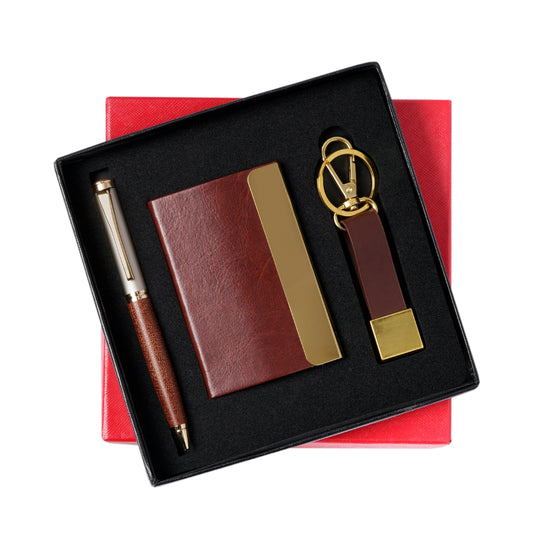 Personalized 3-in-1 Gifts sets of Wallet with Keychain & Pen