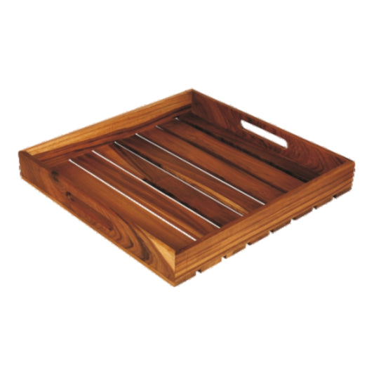 Rectangular Wooden Sagwan Wood Serving Tray, Feature : Fine Finshed, Pattern : Plain