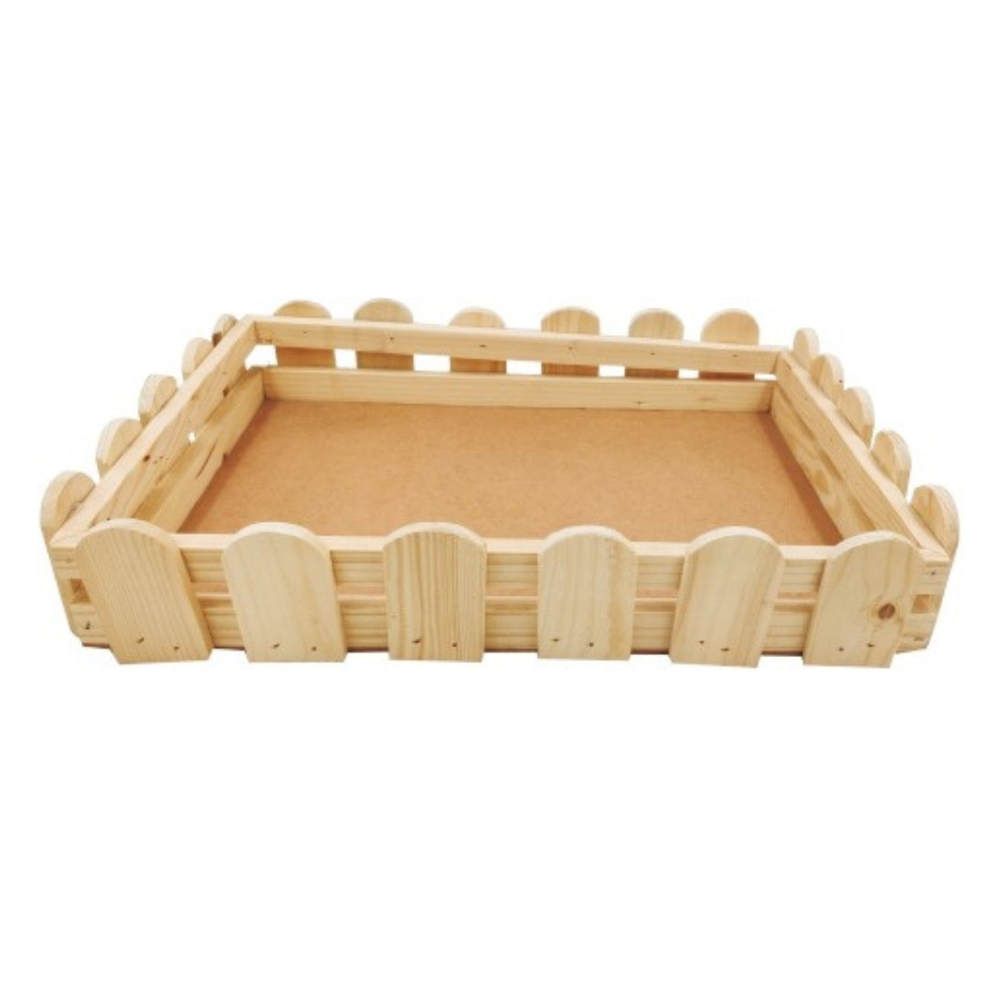 Wood Serving Tray Rectangle Shape Wood Tray for Home and Kitchen