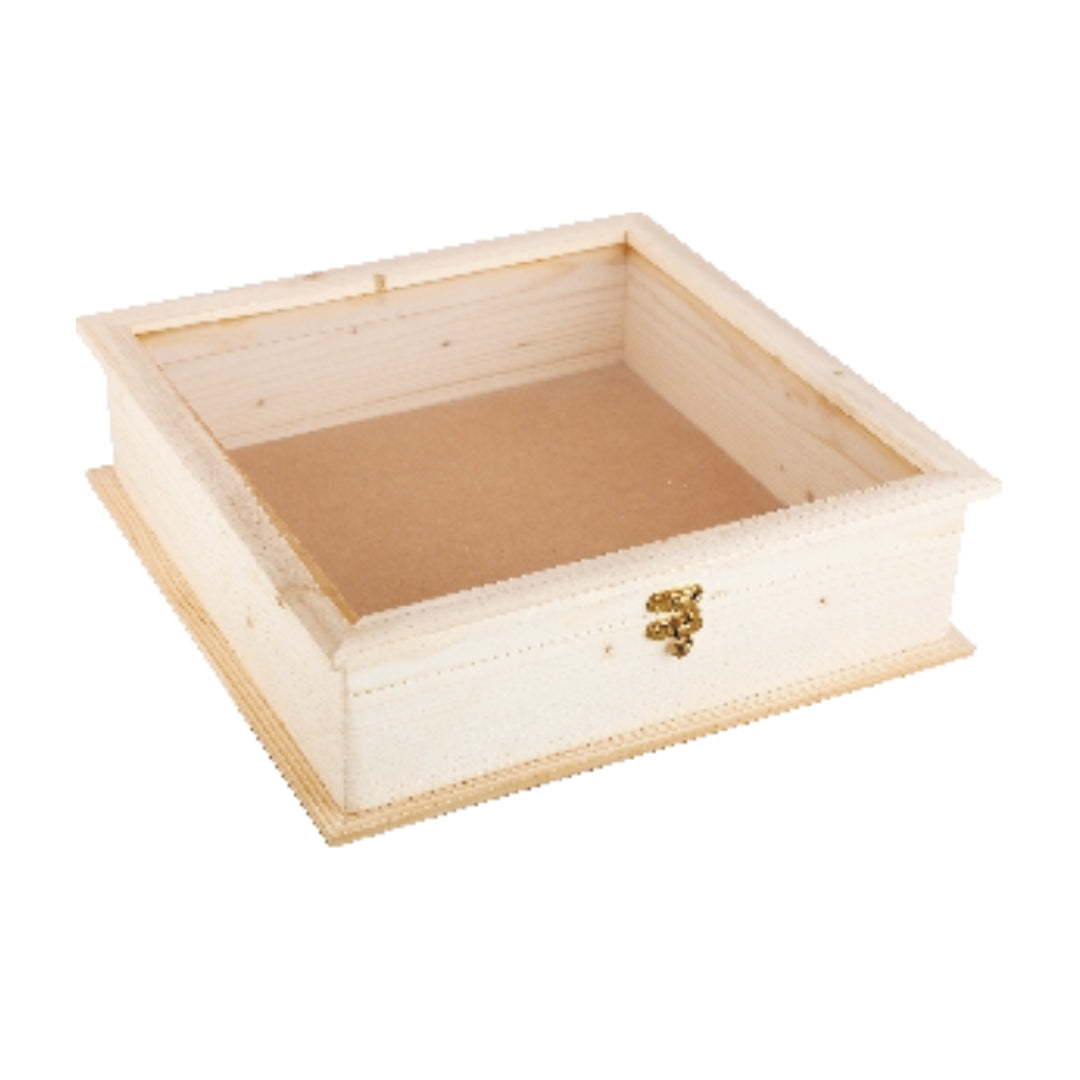 Pine Wooden dry fruits Storage Box with acrylic lid |Crafts | Multi-Purpose Craft Supplies | Organization & Storage | Other Craft Storage