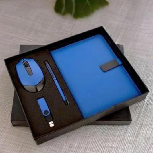 4 in 1 combo sets which include wireless mouse, Pendrive, Pen, and diary | Gifts for corporate employee