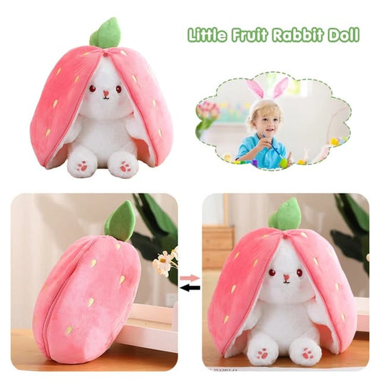 Strawberry Bunny Reversible Plush Toy