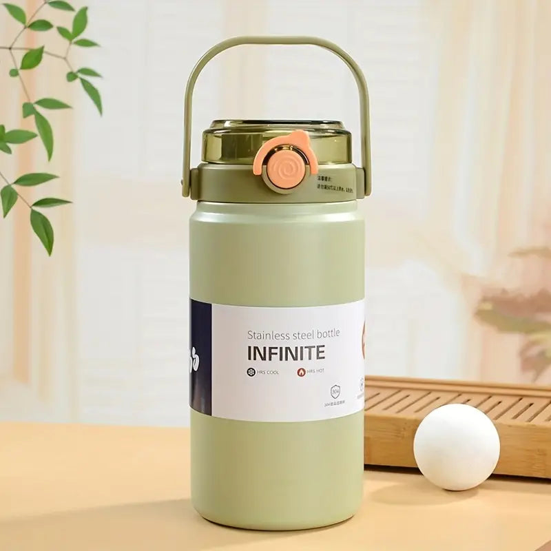 Stainless Steel Insulated Water Bottle - Portable Vacuum Cup for Hot and Cold Beverages - Perfect for Summer and Winter Drinks - Travel Accessory and Birthday Gift