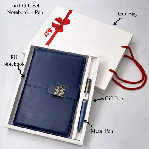 2 in 1  Notebook Metal Pen Gift Set - Employee Welcome Kit - Joining Kit