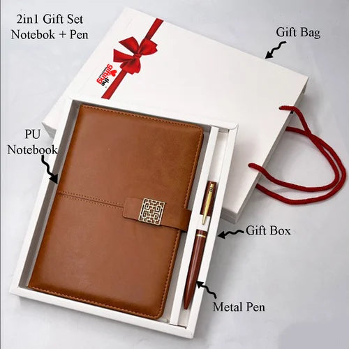 2 in 1  Notebook Metal Pen Gift Set - Employee Welcome Kit - Joining Kit