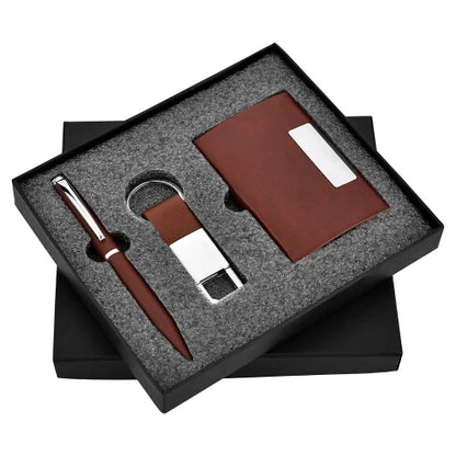 Personalized Pen, Key-Chain & Card Holder - Engrave Your Name & Message - Corporate Combo for Schools, Colleges, and Offices - Customized Gift Set for New Joiners, Interns & Clients