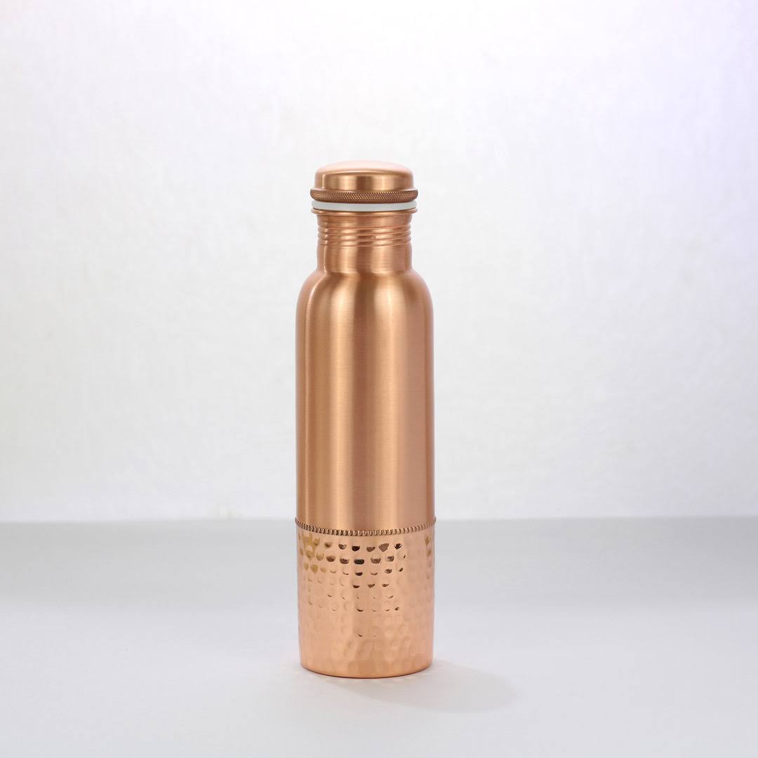 Bottom hammered pure cooper water bottle